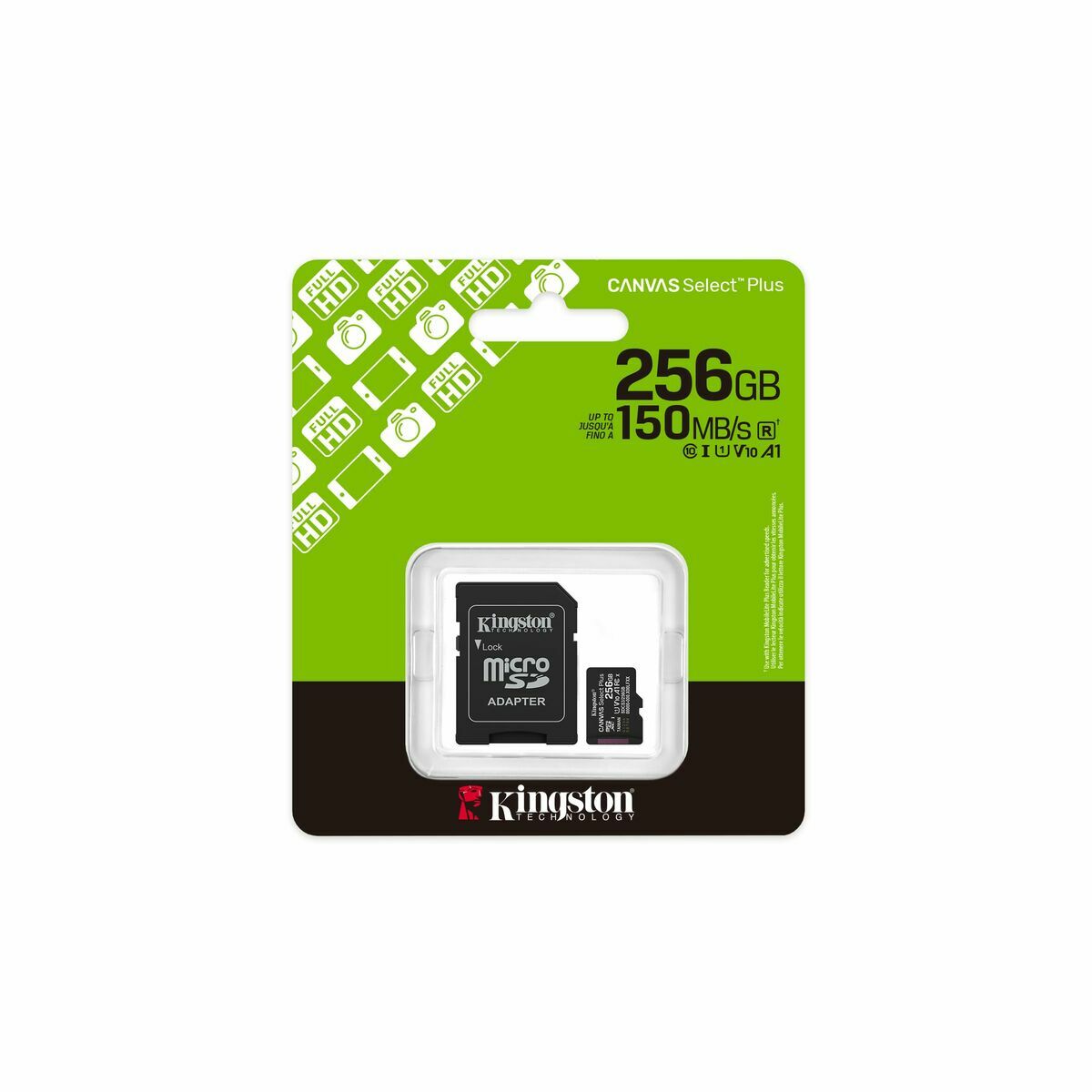 Micro SD Memory Card with Adaptor Kingston SDCS3/256GB