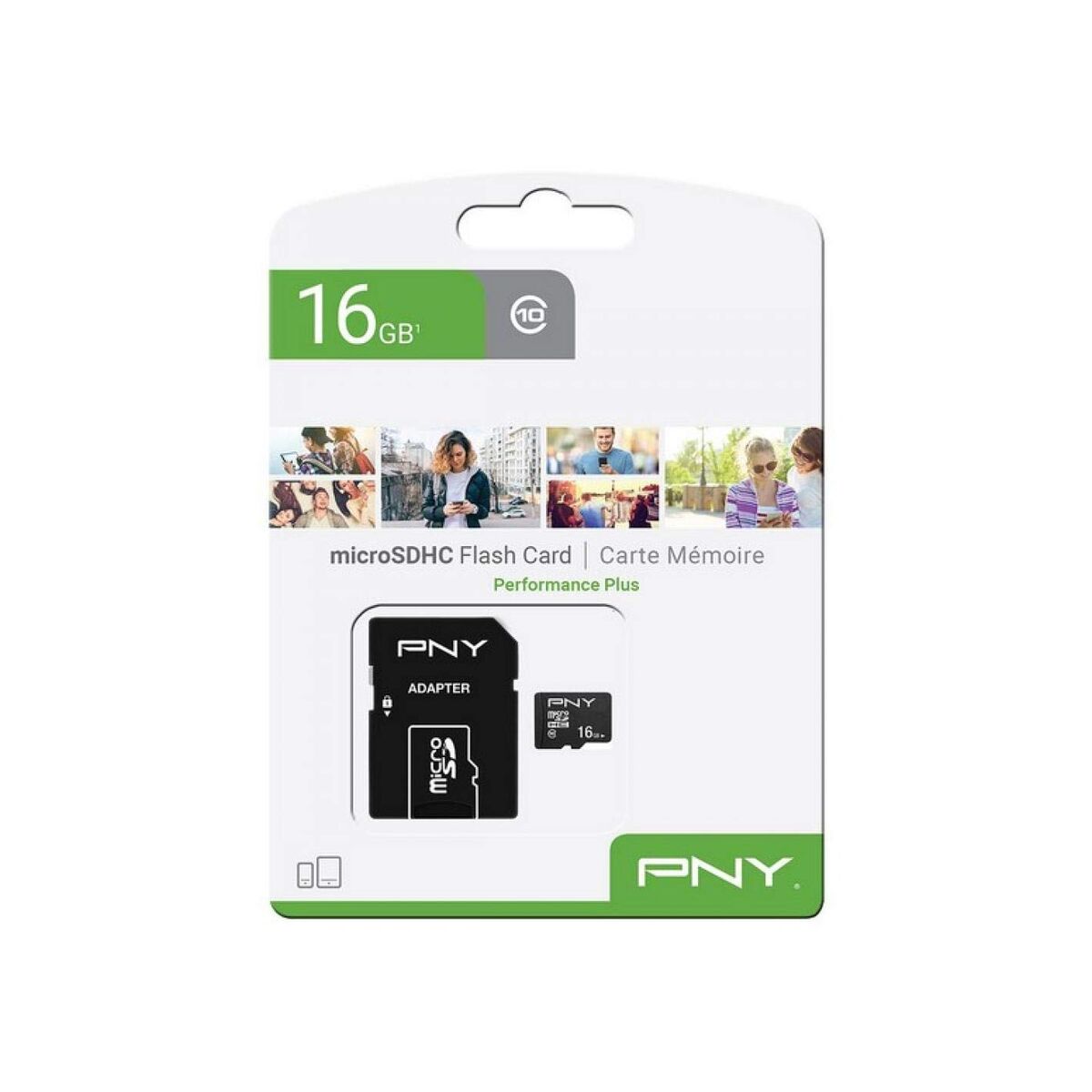 Micro SD Memory Card with Adaptor PNY Performance Plus 128 GB