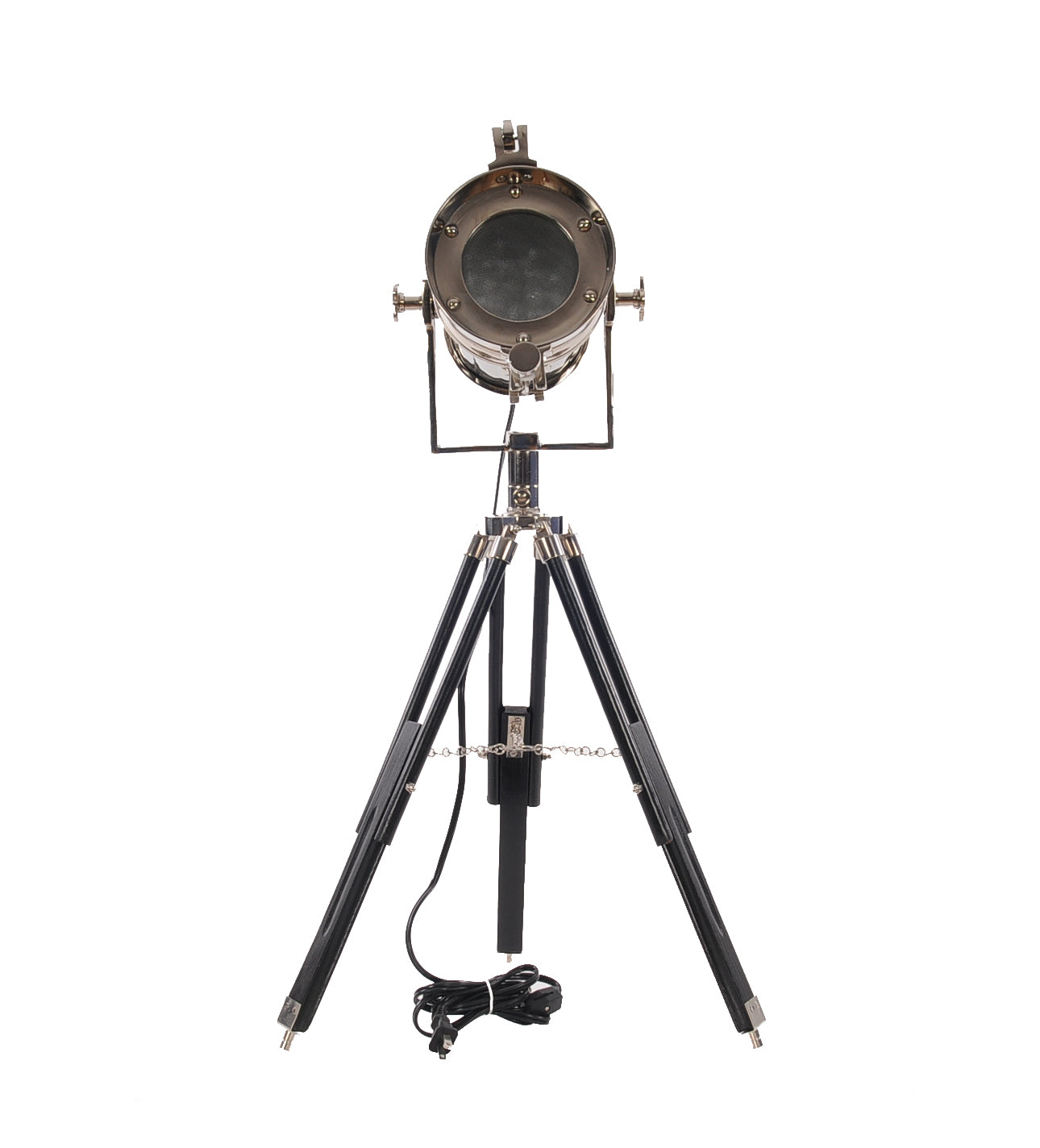 29" Silver Tripod With Metal Novelty Shade