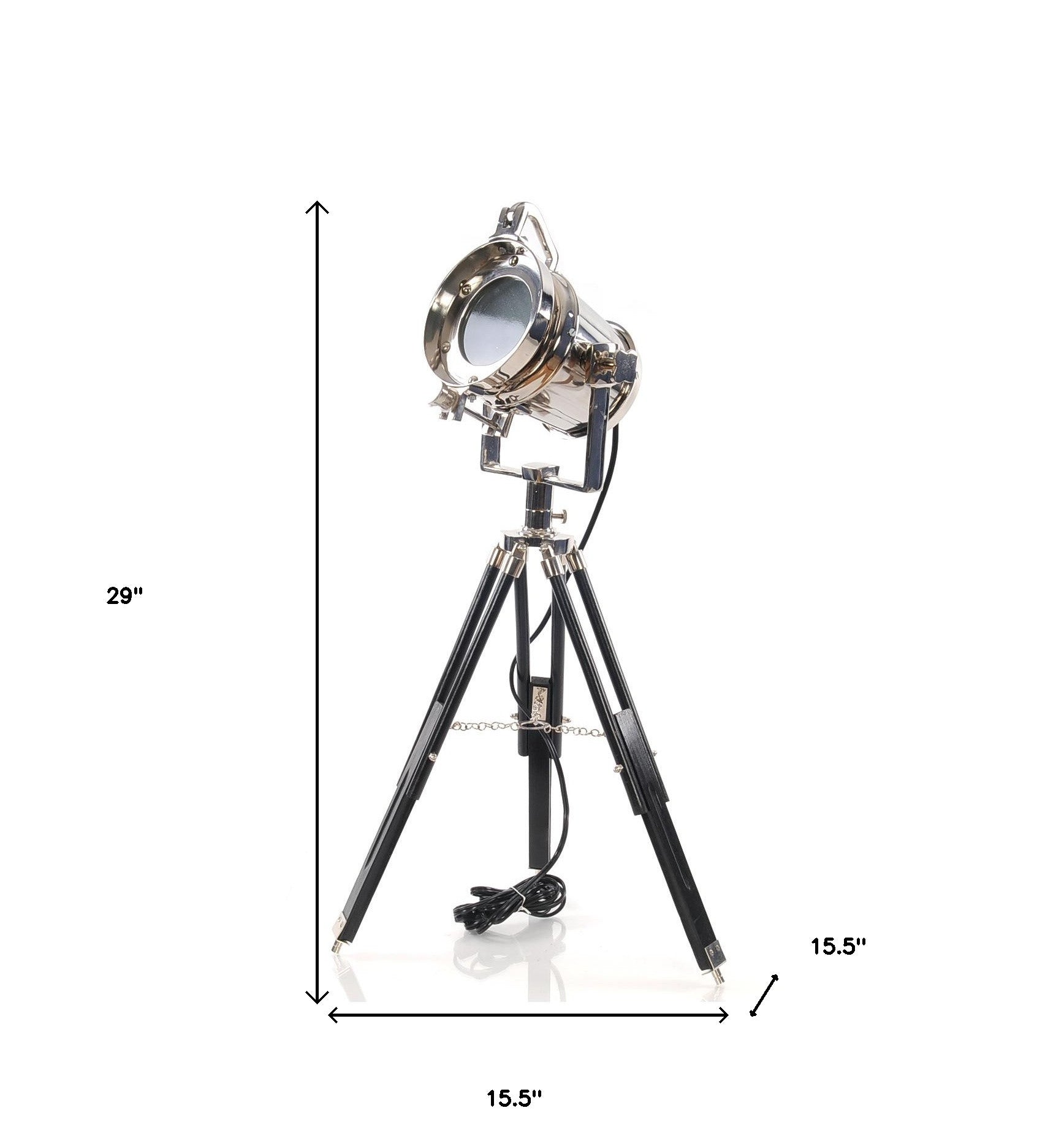 29" Silver Tripod With Metal Novelty Shade