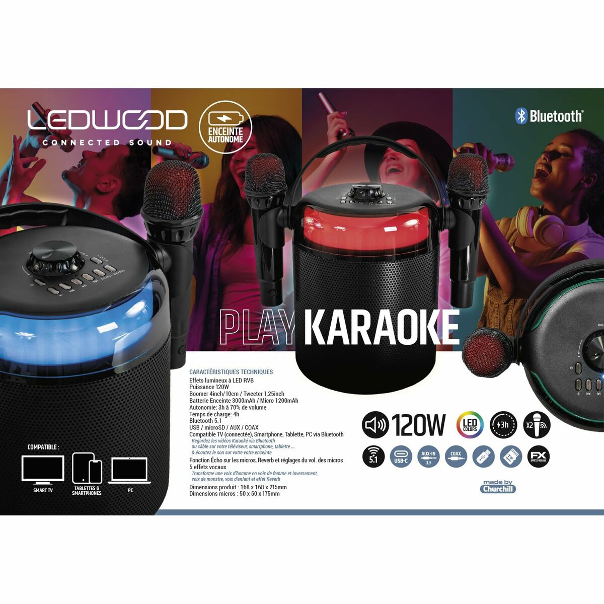 Speakers Ledwood LD-PLAYKARAOKE