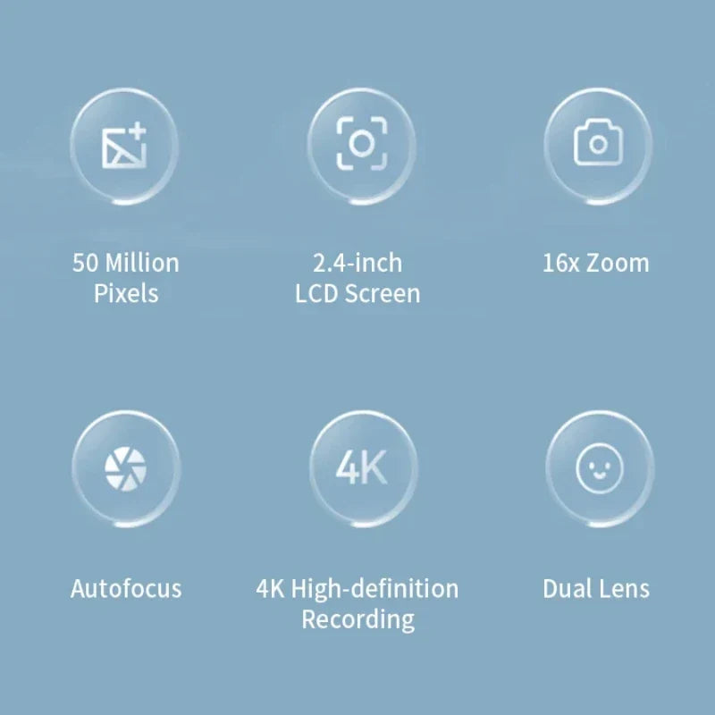 50MP 4K Digital Camera HD Selfie Travel Camera