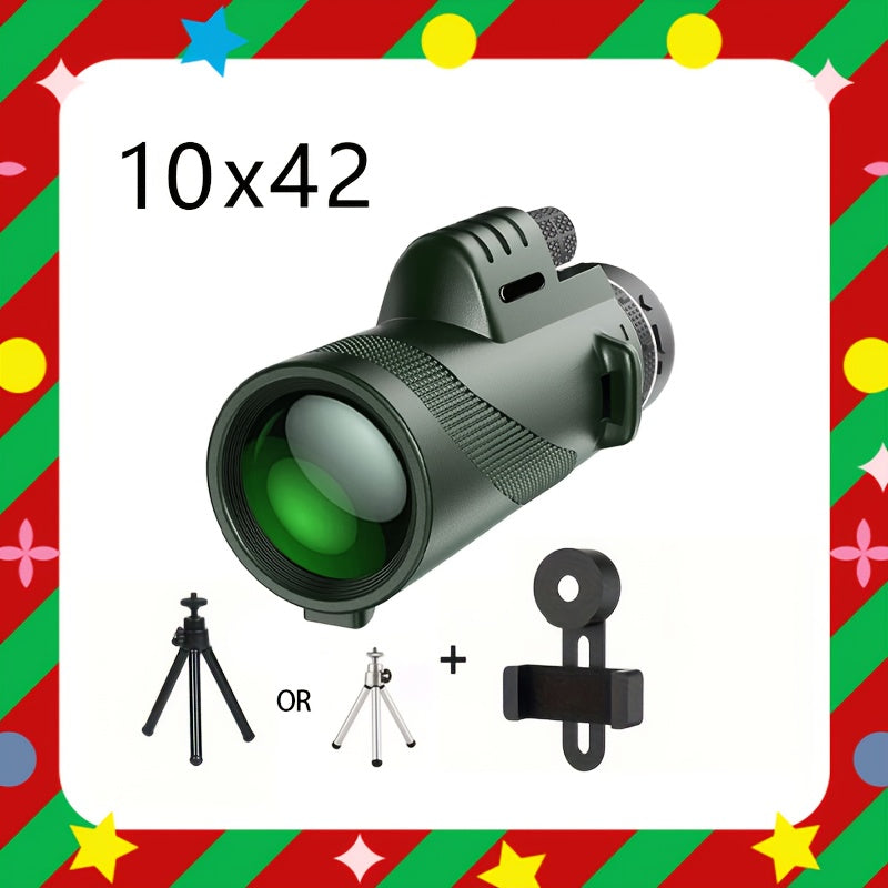HD Monocular Telescope with Phone Holder and Tripod