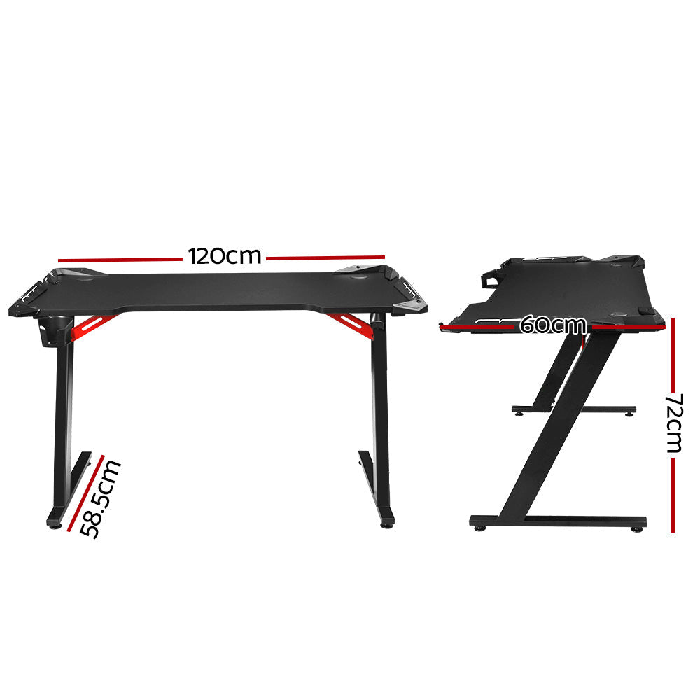 NNEDSZ Artiss Gaming Desk Computer Desks LED Light 120CM