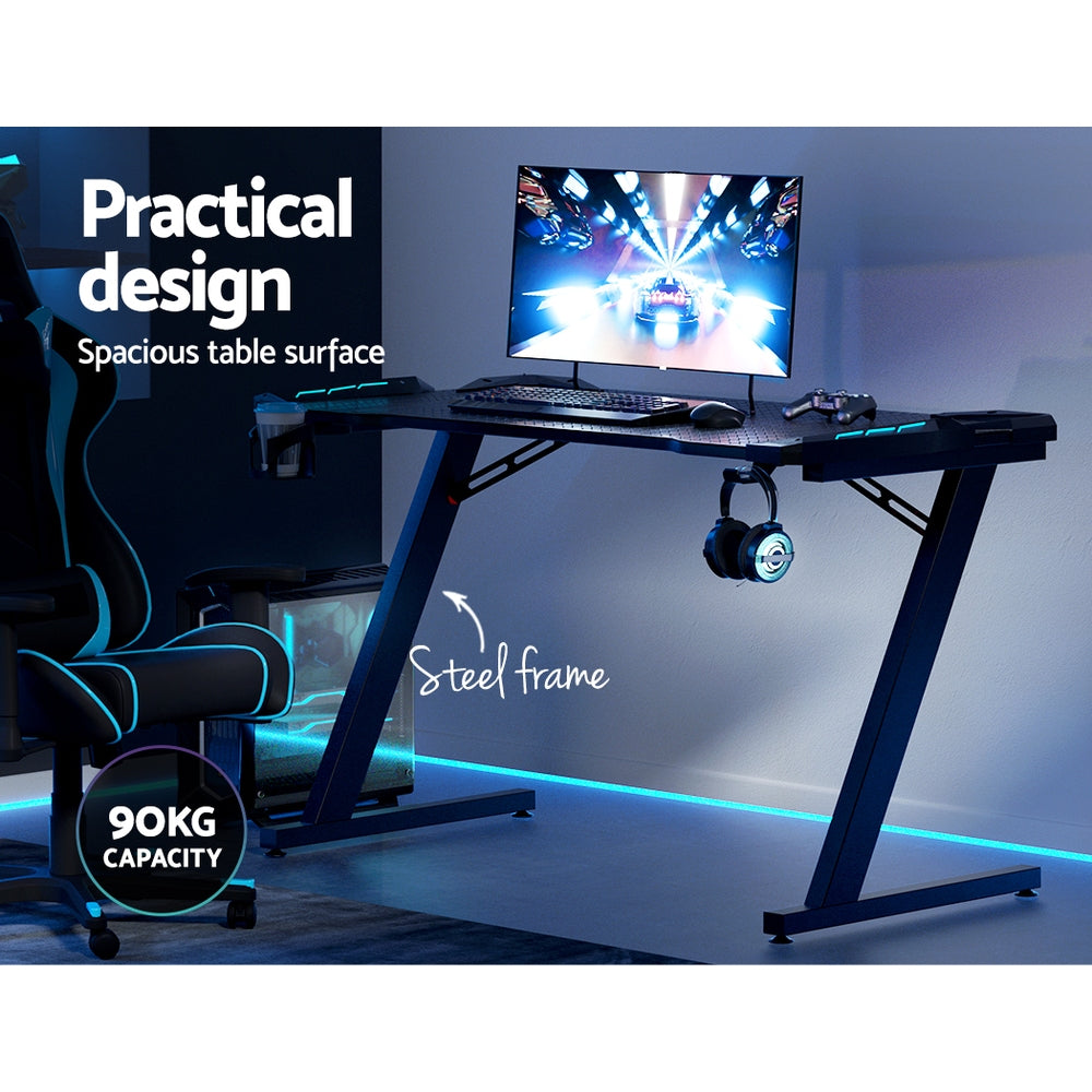 NNEDSZ Artiss Gaming Desk Computer Desks LED Light 120CM