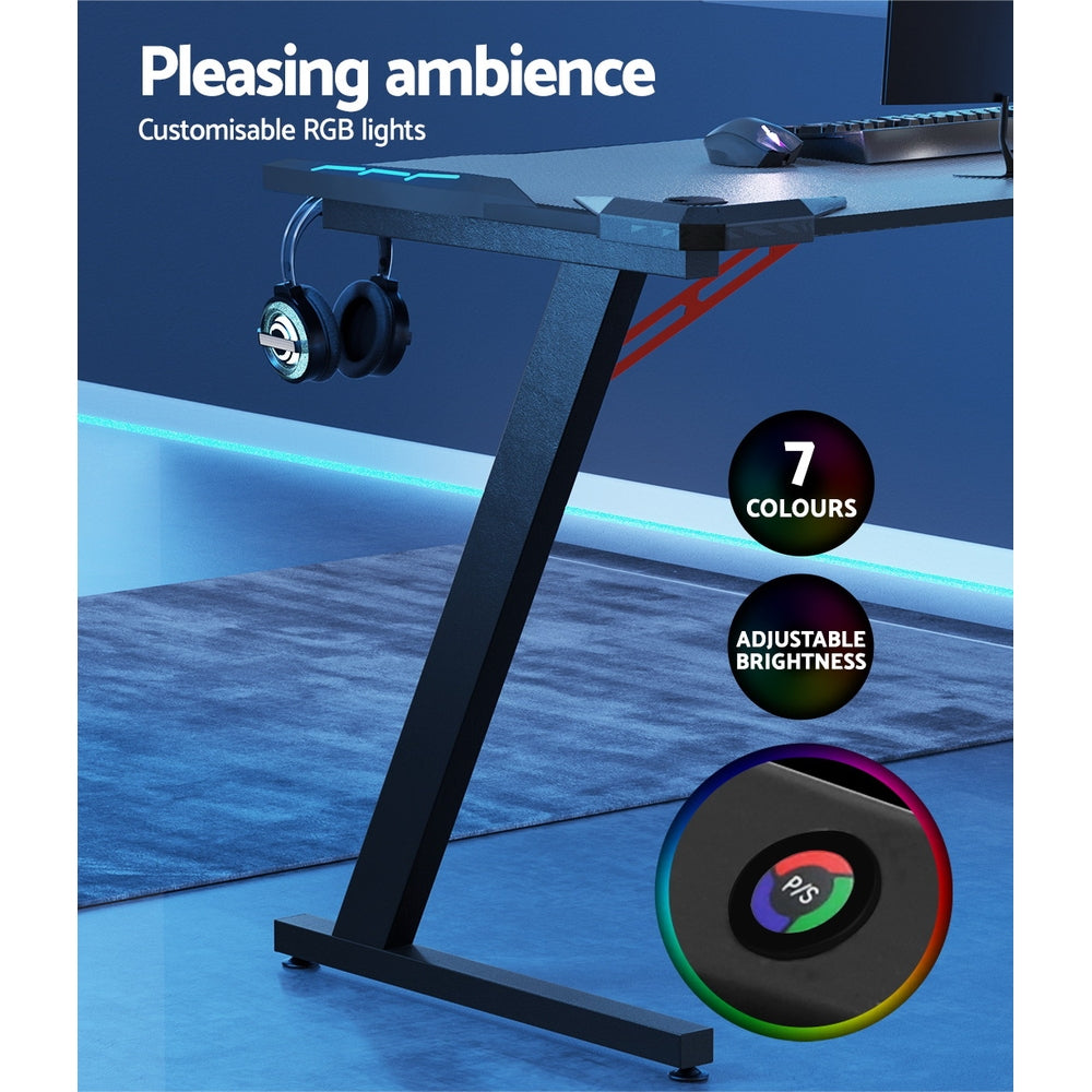 NNEDSZ Artiss Gaming Desk Computer Desks LED Light 140CM