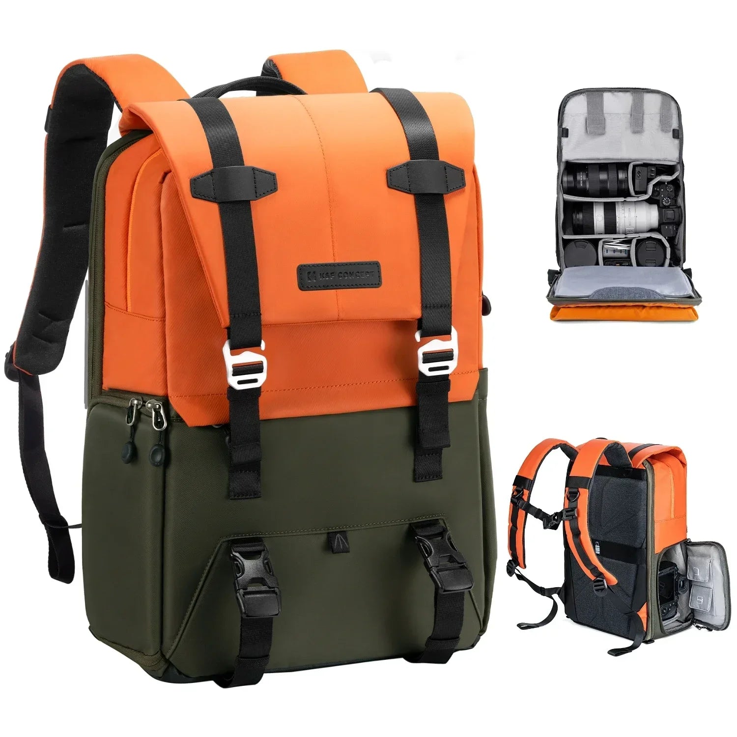 NNEOBA 20L Camera Backpack with Tripod Holder Orange