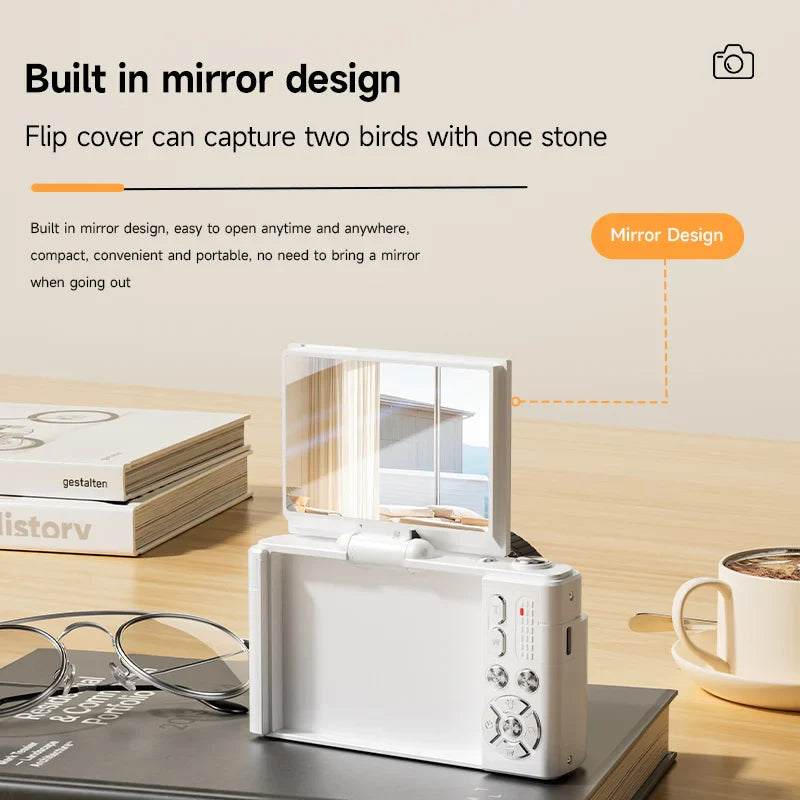 NNEOBA Retro Digital Camera Large Lens White