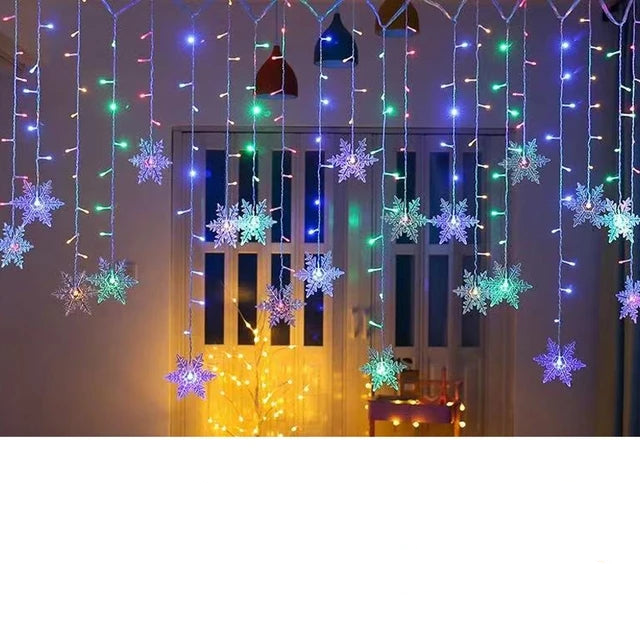 Sparkling Snowflake LED Curtain Lights