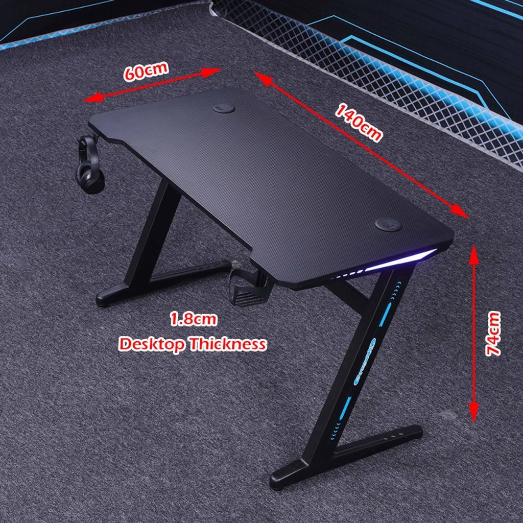 NNEDSZ D2105 140cm Gaming Desk Desktop PC Computer Desks Desktop Racing Table Office Laptop Home AU