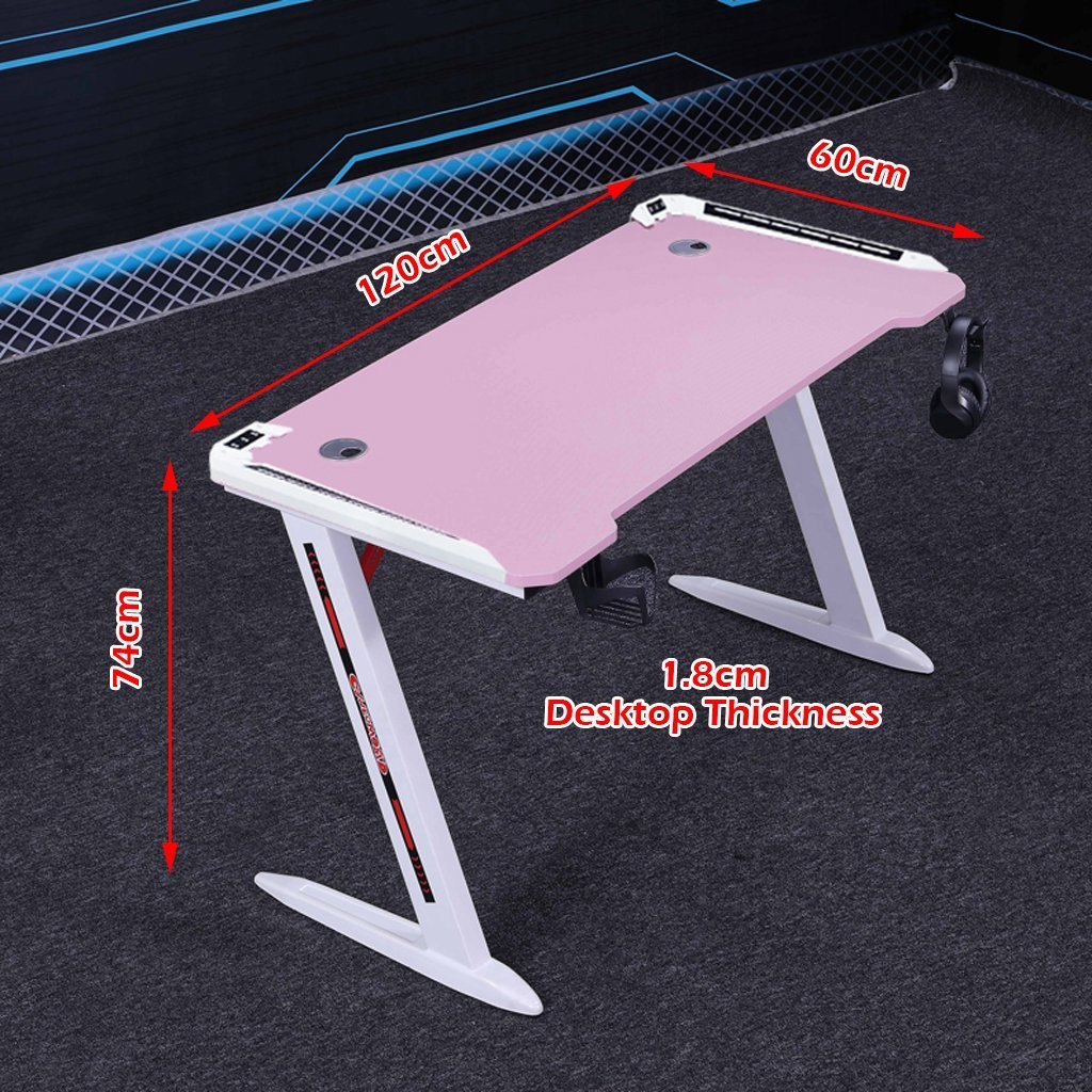 NNEDSZ D2105 140cm Gaming Desk Desktop PC Computer Desks Desktop Racing Table Office Laptop Home AU