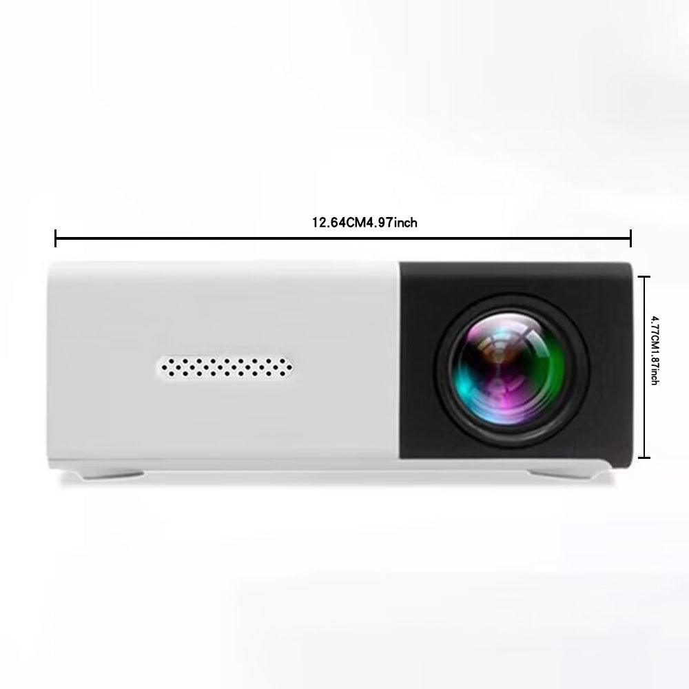 NNEDSZ Mini Home Portable Cinema Projector - LED Compact Entertainment Projector for Movies & Gaming (White+black)