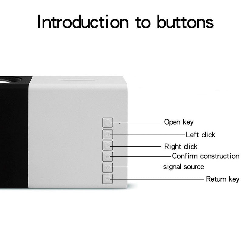 NNEDSZ Mini Home Portable Cinema Projector - LED Compact Entertainment Projector for Movies & Gaming (White+black)