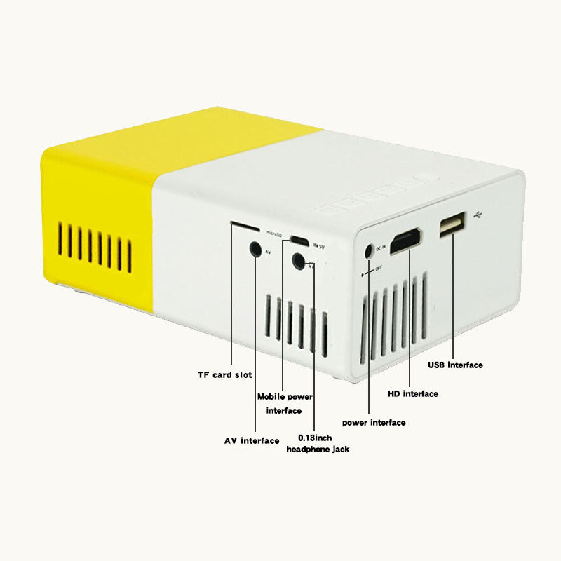 NNEDSZ Mini Home Portable Cinema Projector - LED Compact Entertainment Projector for Movies & Gaming (White+black)