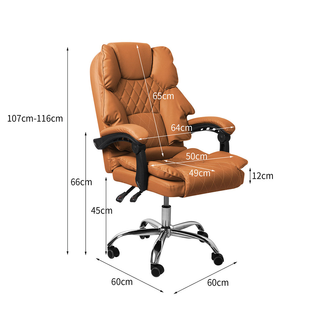 Levede Gaming Chair Office Computer Brown No Footrest