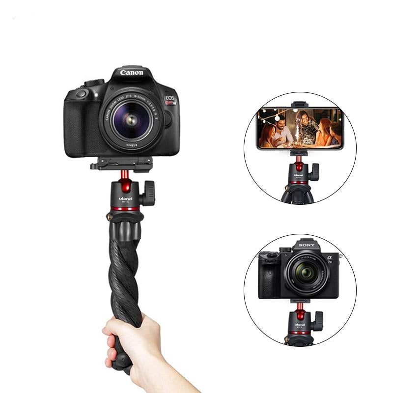 MT-11Flexible Octopus Tripod Smartphone DSLR SLR Vlog Tripod Travel Portable 2 in 1 Tripod Extend 1/4 Screw for Magic Arm